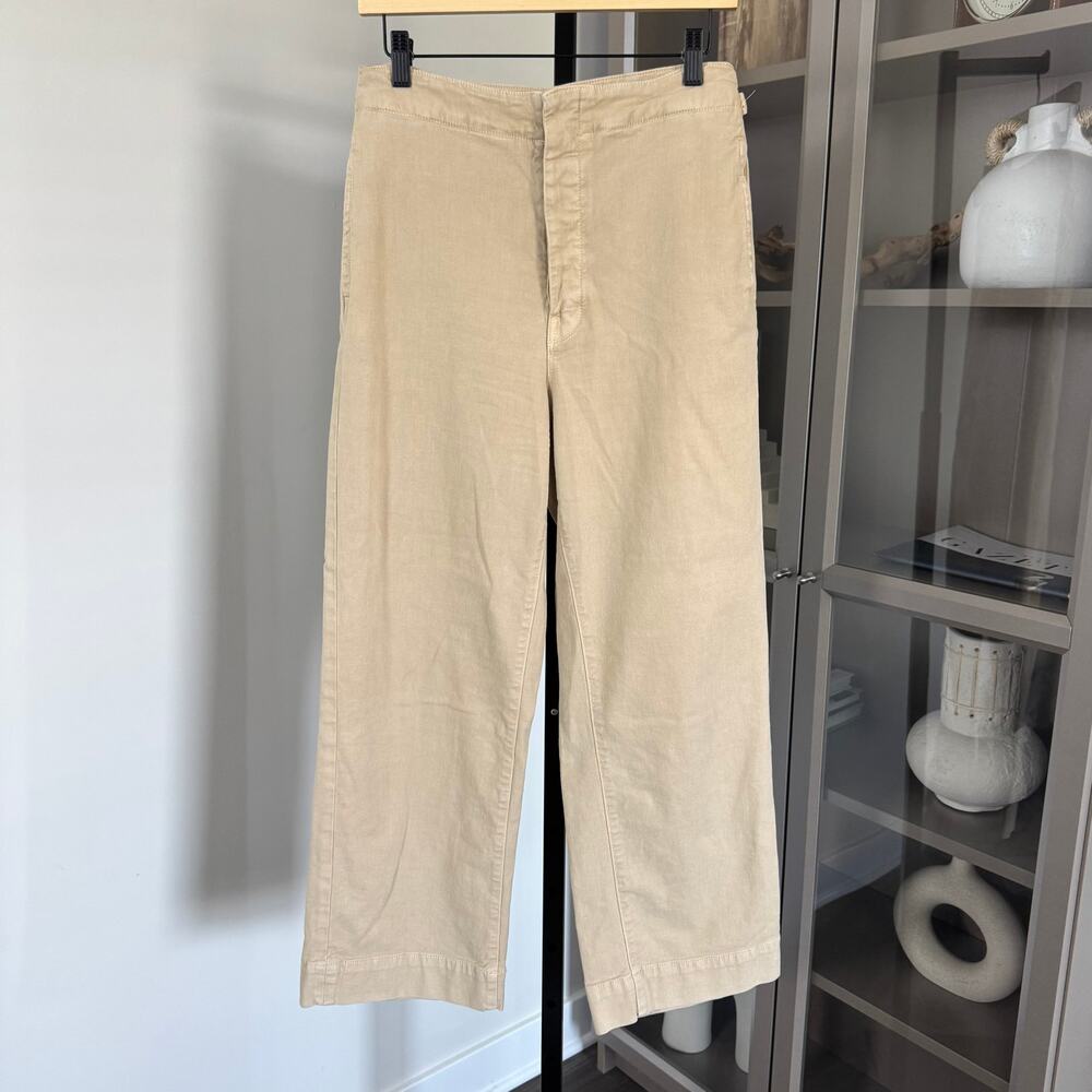 Mother The Cinch Greaser High Rise Wide Leg Tan Trouser 30 Chalk It Up Jeans - Picture 2 of 7